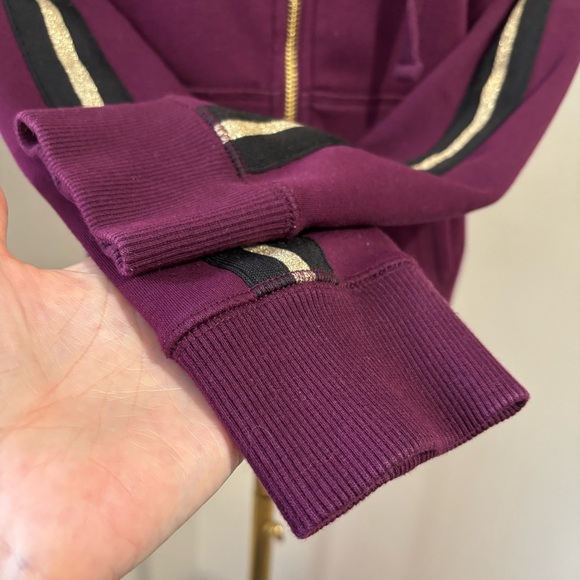 Victoria's Secret PINK Zip up Dog Logo Hoodie Jacket Gold Print Size Medium - Picture 4 of 15